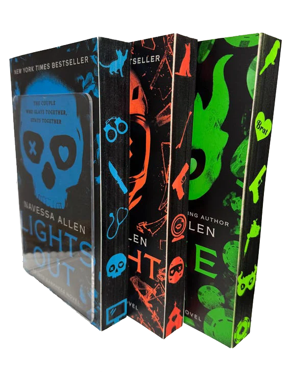 IMG_2193 Three neon-edged special edition books with skull and bold spine art