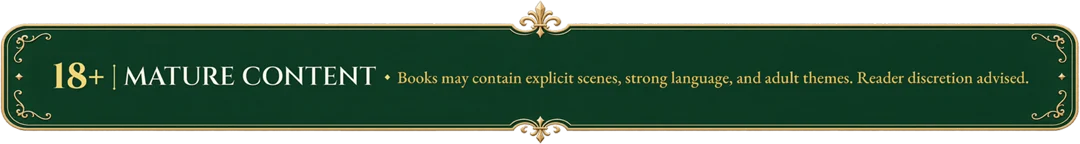 Green and gold 18+ mature content banner advising reader discretion